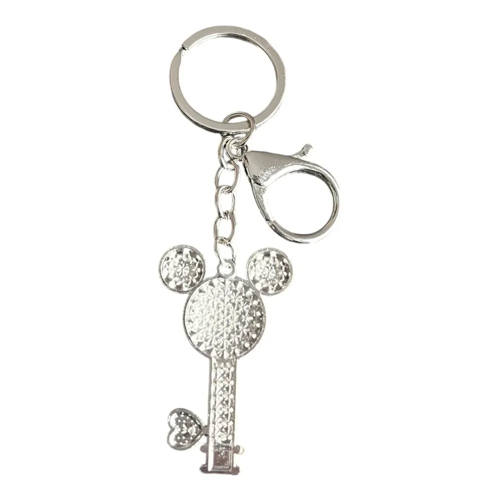 Women's Pink Rhinestone Mickey Mouse Key Chain Charm 4